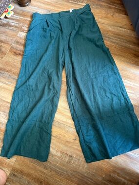 Banana republic Dark Teal Linen-Blend Pants size medium